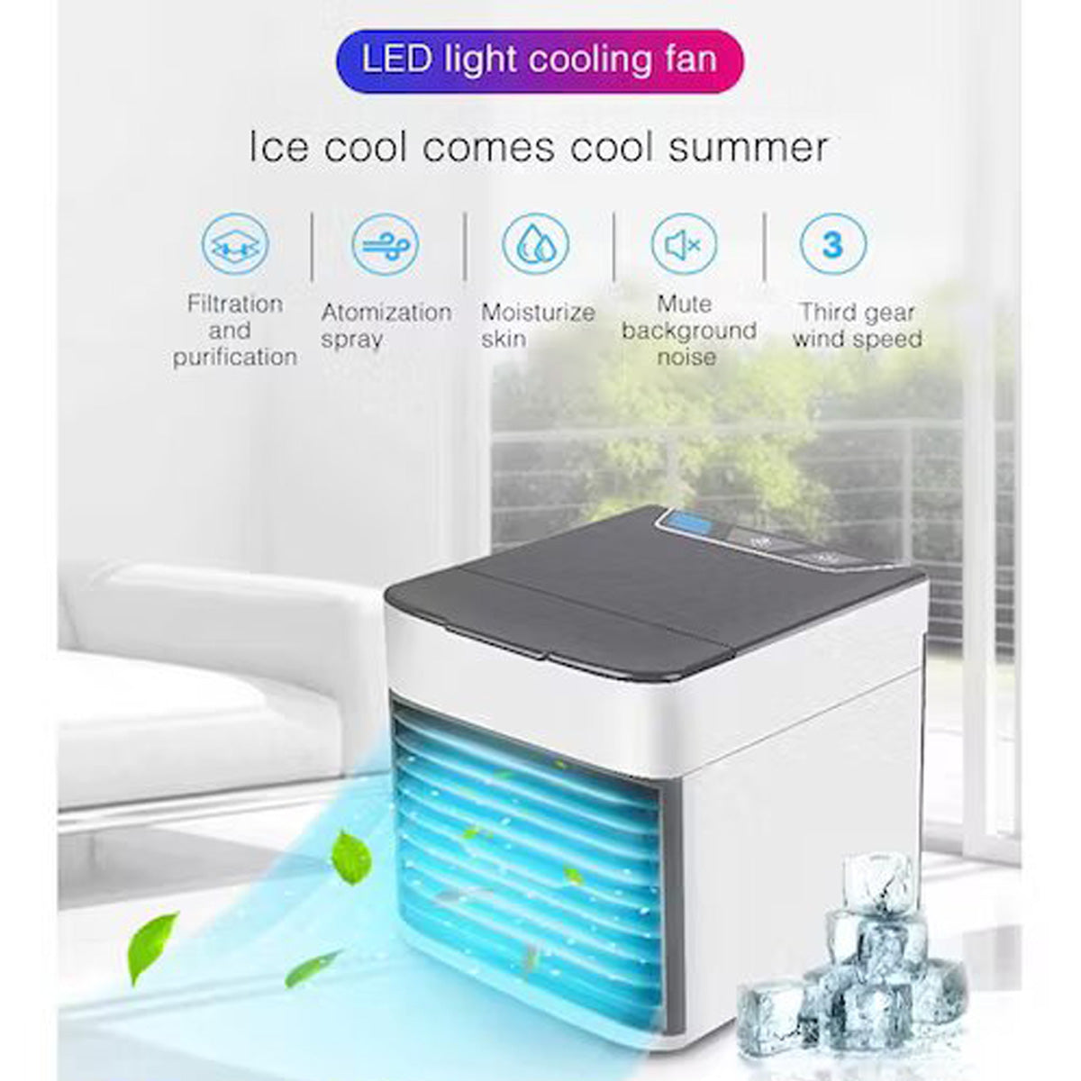 Mini Aire Acondicionado Portátil – Enfría, Humidifica y Purifica