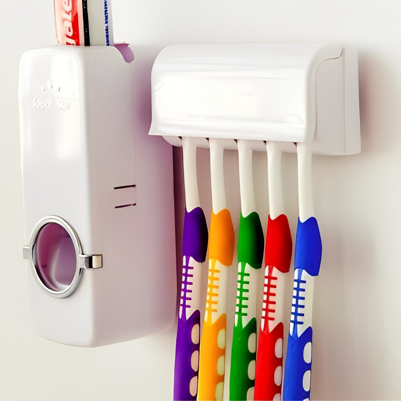 Dispensador Automático de Pasta Dental + Soporte para 5 Cepillos