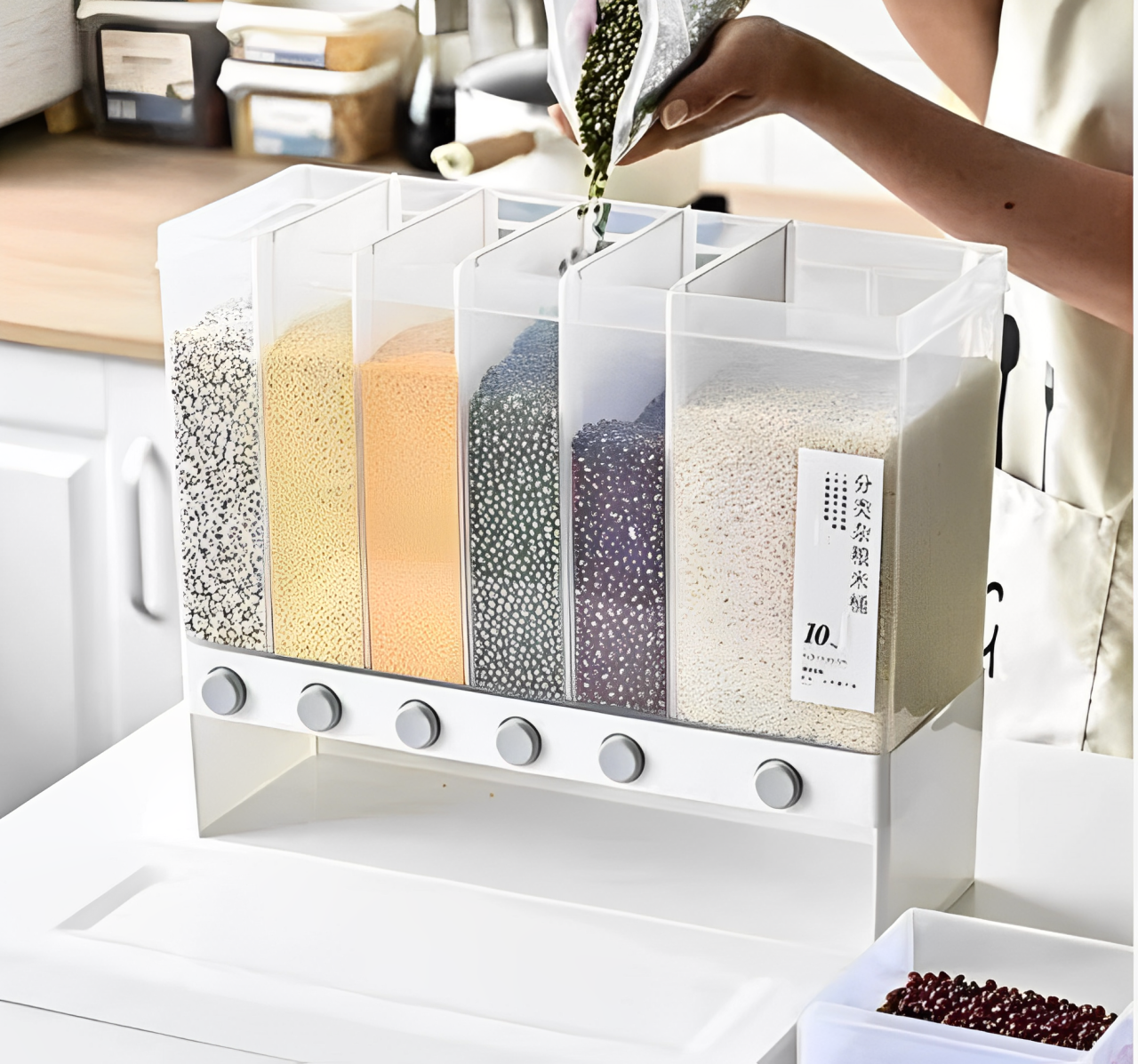 Dispensador Multifunción de 6 Compartimentos para Cocina