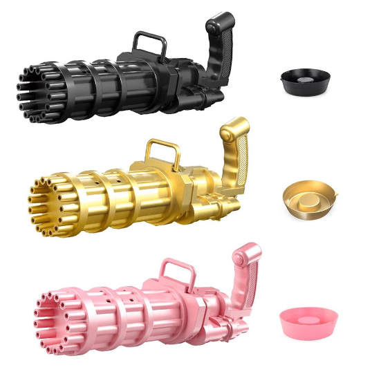 Pistola de Burbujas Grande con 21 Salidas y Luces LED