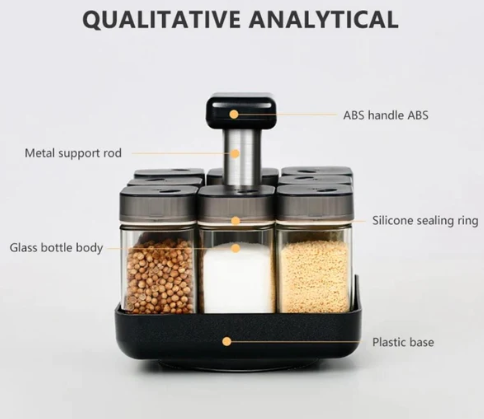 Especiero Giratorio de 9 Piezas 360° | Mantén Tus Condimentos Siempre Frescos