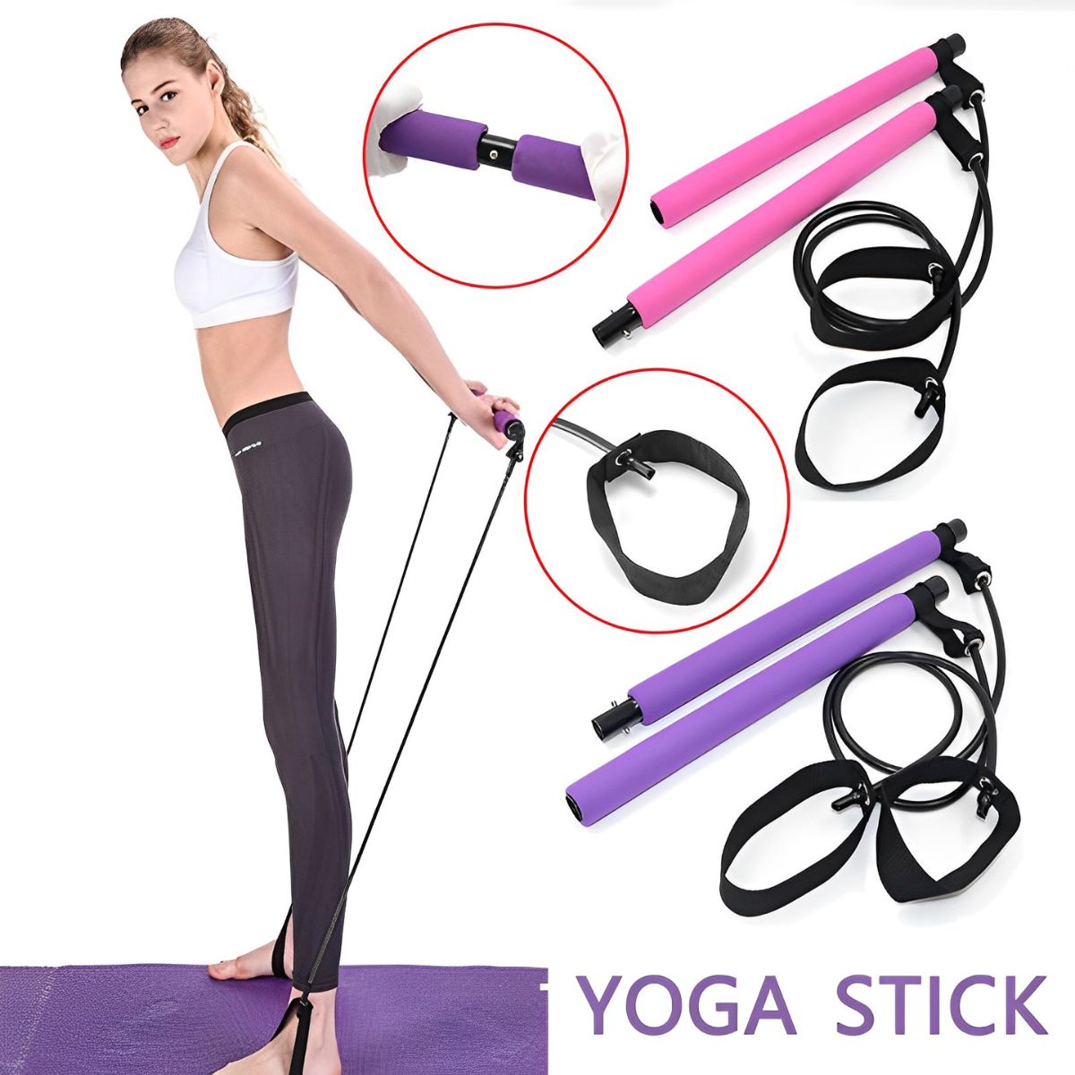 Kit de Barra de Pilates Portátil | Entrenamiento en Cualquier Lugar