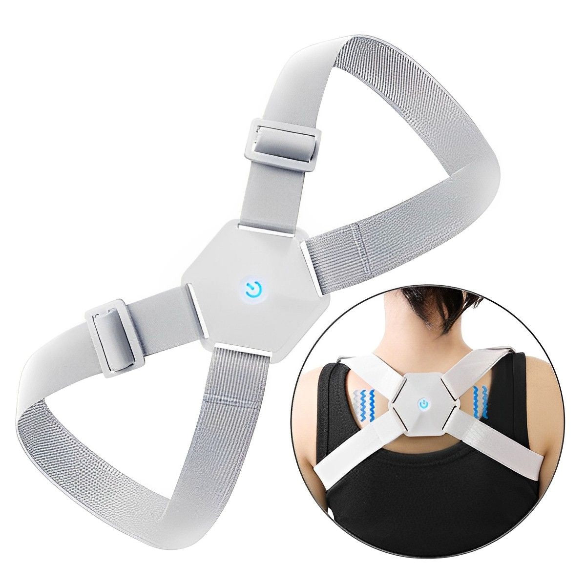 Corrector de Postura Inteligente | Sensor de Vibración y Ajuste Ergonómico