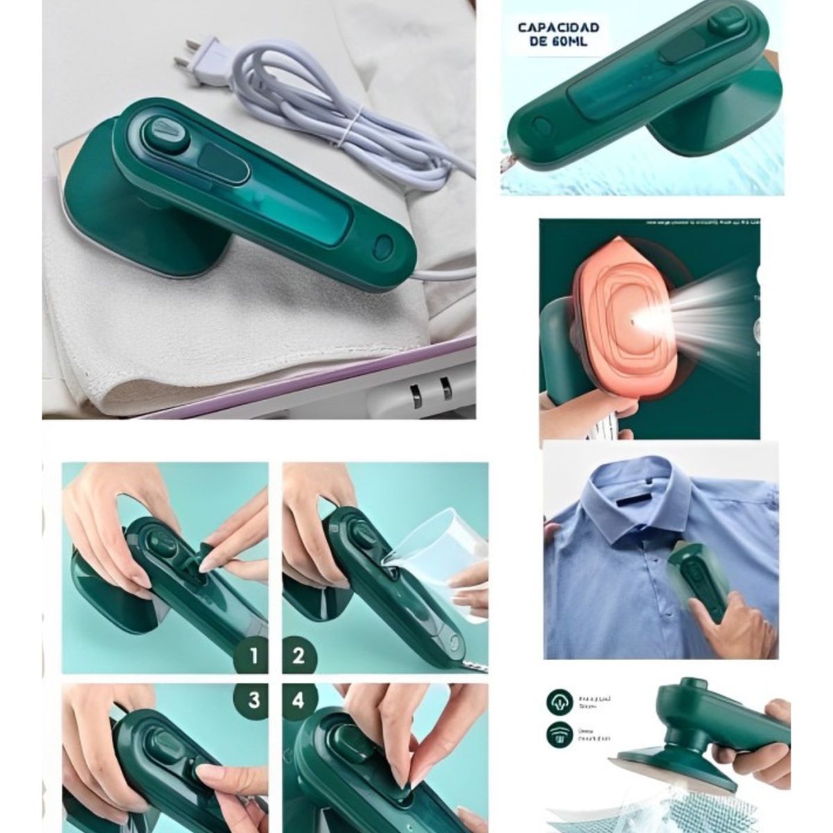 Plancha de Vapor Portátil | Ropa Impecable en Segundos