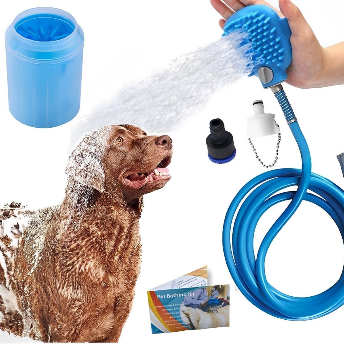 Manguera de Ducha para Mascotas con Cabezal Rociador 🐶🚿