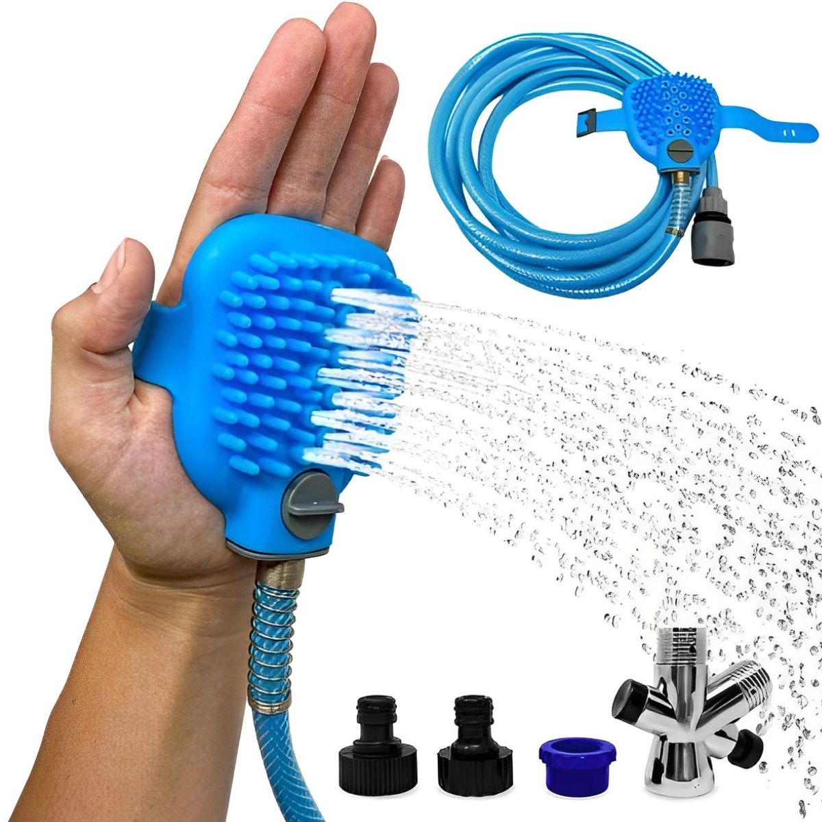 Manguera de Ducha para Mascotas con Cabezal Rociador 🐶🚿