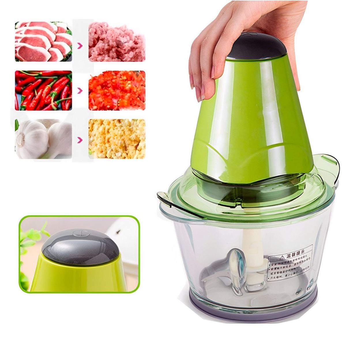 Picadora Eléctrica de Alimentos 300W | Ideal para Verduras, Frutas y Más 🥦🍅