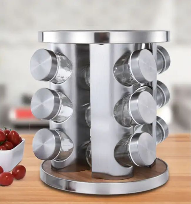 Especiero Giratorio de 16 Frascos | Organización y Estilo en tu Cocina