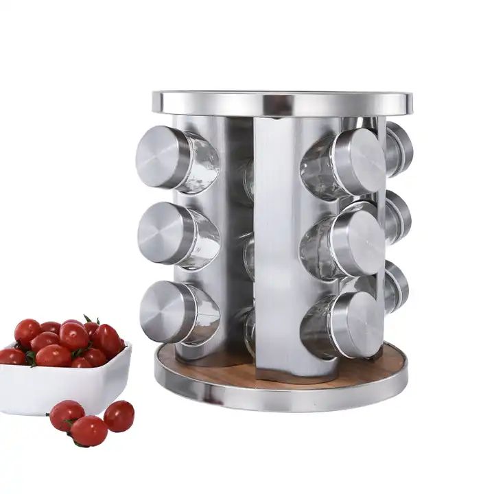 Especiero Giratorio de 16 Frascos | Organización y Estilo en tu Cocina