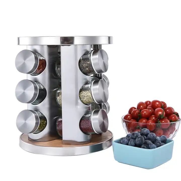Especiero Giratorio de 16 Frascos | Organización y Estilo en tu Cocina
