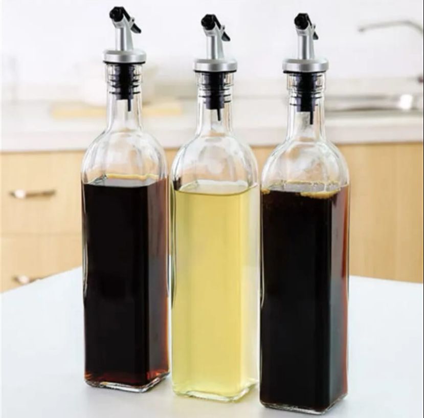 Aceitero de Vidrio 500ml | Ideal para Aceite de Oliva, Vinagre y Más 🌿