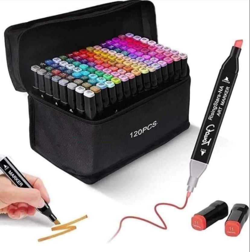 Set de Plumones Profesionales Touch | 120 Colores con Estuche Incluido 🖌️👜