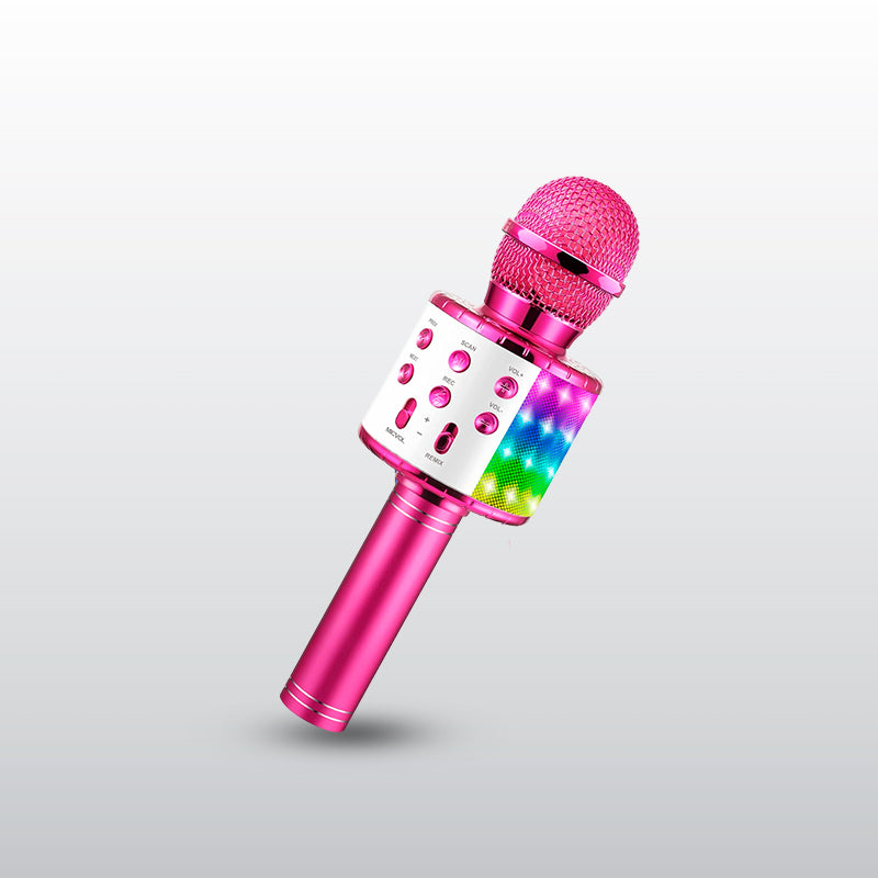 Micrófono Karaoke Inalámbrico | Bluetooth, USB y Luces LED