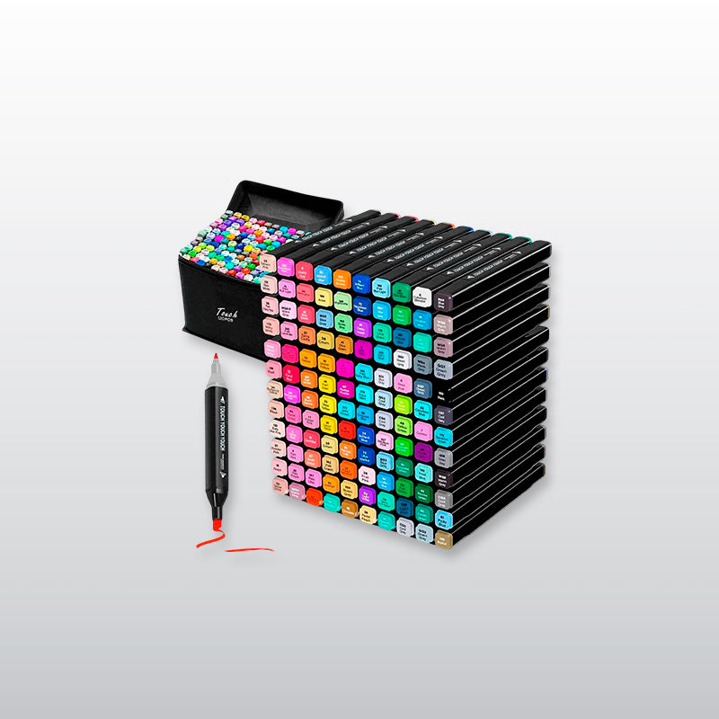 Set de Plumones Profesionales Touch | 120 Colores con Estuche Incluido 🖌️👜