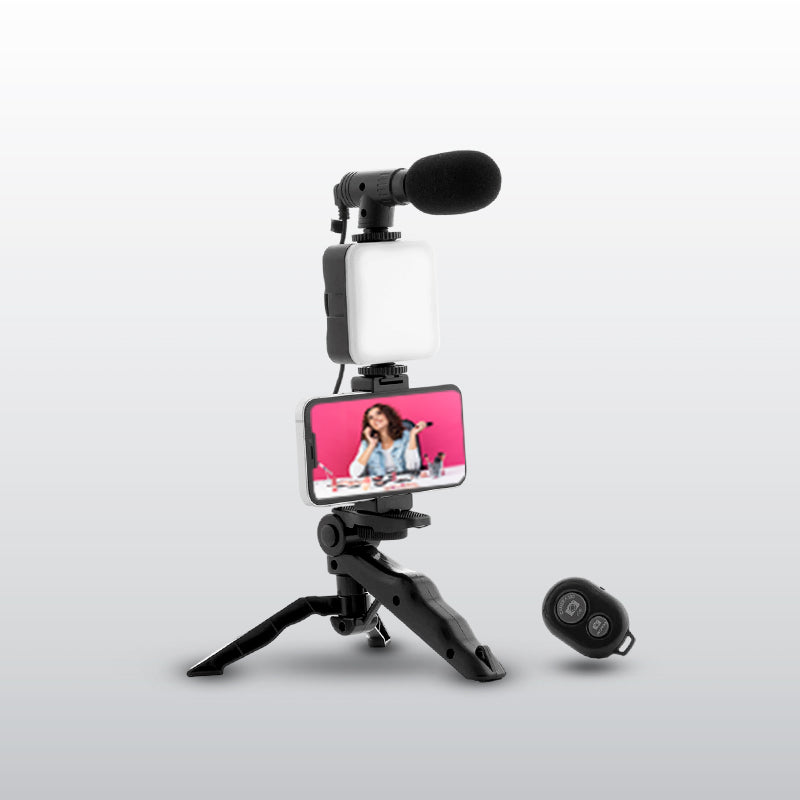 Kit de Grabación para Celular con Luz LED y Micrófono 🎤📱